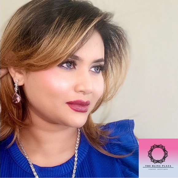 Vintage Classic Diamonds and Purple Crystal Necklace in Titanium, 12 inches Long - Picture 5 of 7